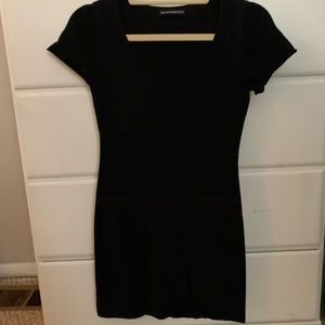 Black Cotton Mini Dress
